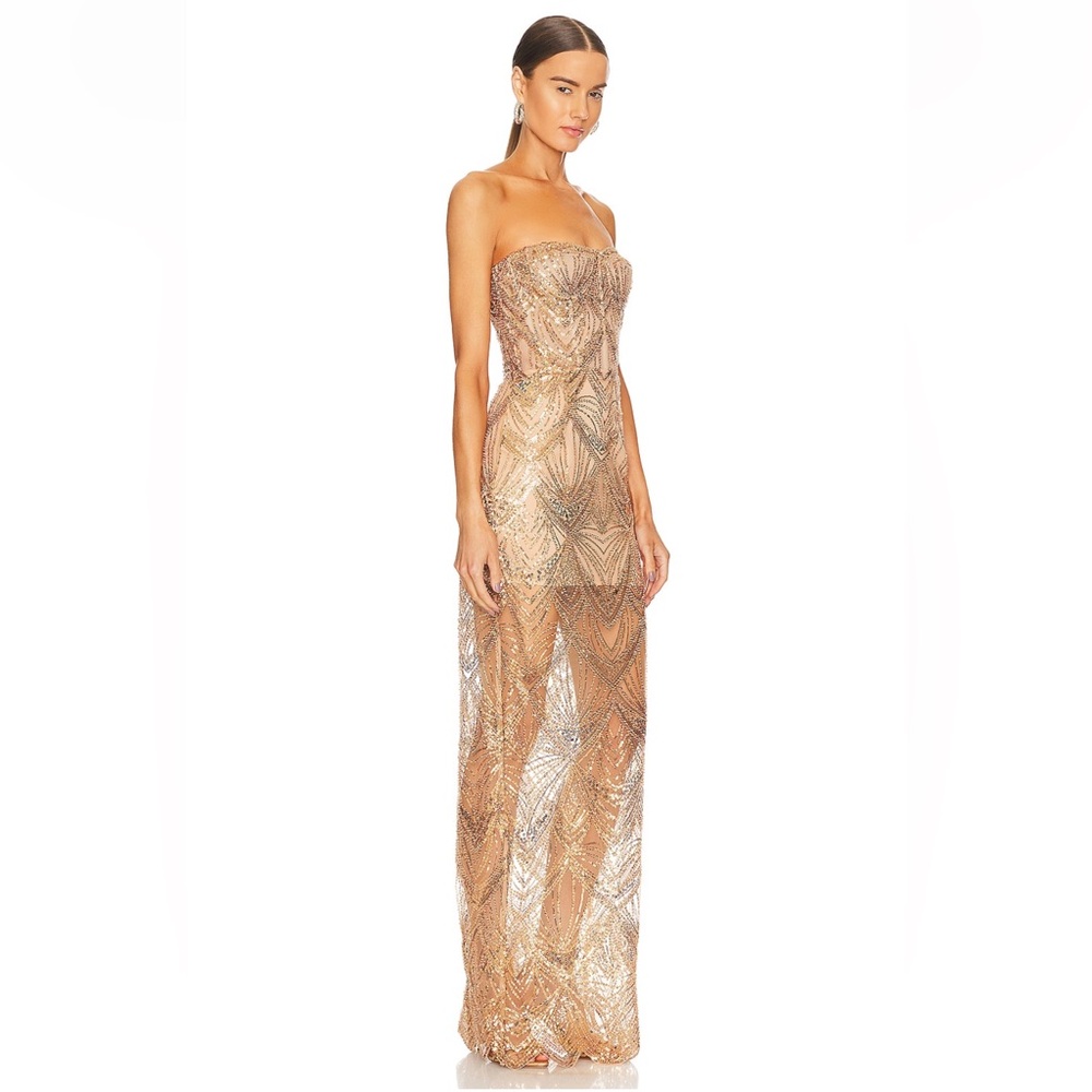 Bronx and Banco Gold Sequin Maxi Dress